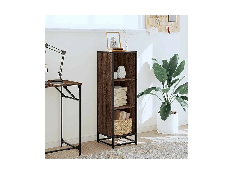 Bibliothèque chêne marron 33,5x33x107,5 bois d'ingénierie