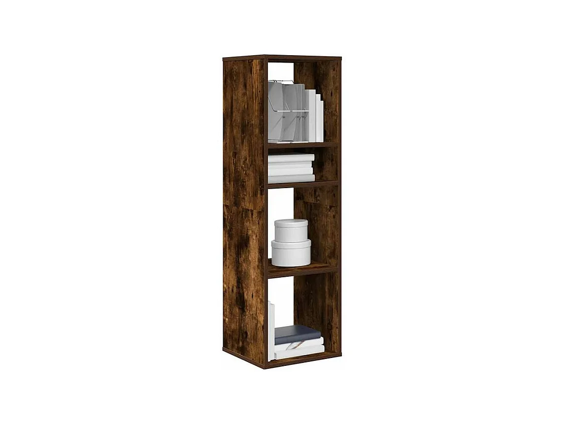 Bibliothèque chêne fumé 34x31x112 bois d'ingénierie