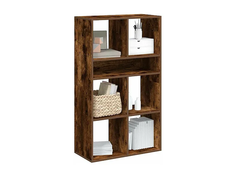 Bibliothèque chêne fumé 66x31x112 bois d'ingénierie