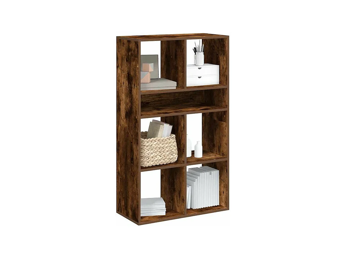 Bibliothèque chêne fumé 66x31x112 bois d'ingénierie