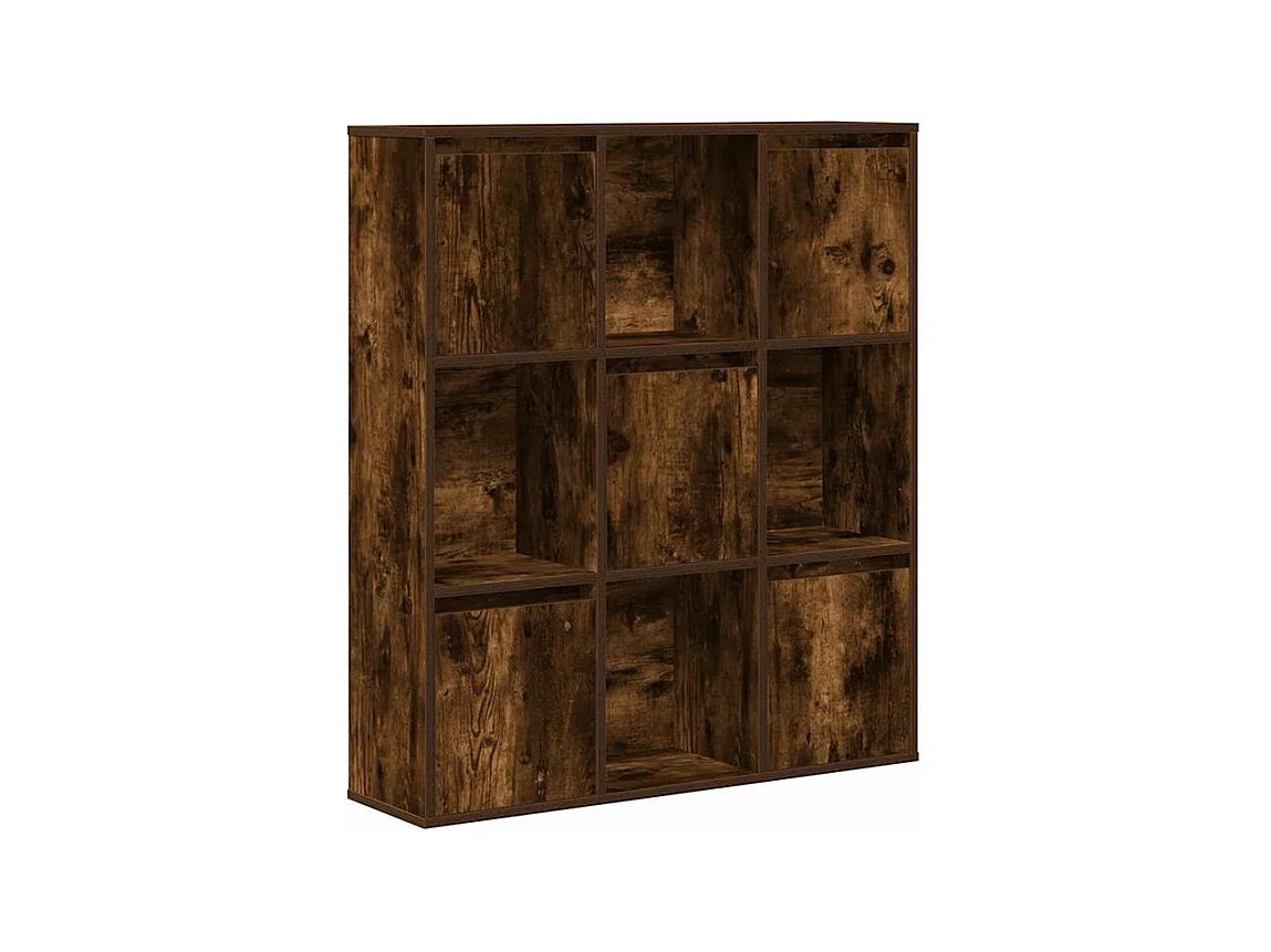 Meuble de rangement Kate 89cm - 4 niches 5 portes-Couleur Marron fumé