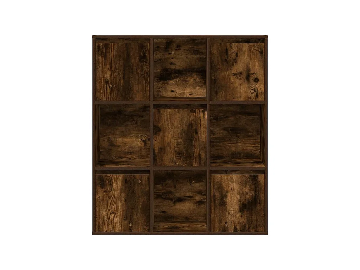 Meuble de rangement Kate 89cm - 4 niches 5 portes-Couleur Marron fumé