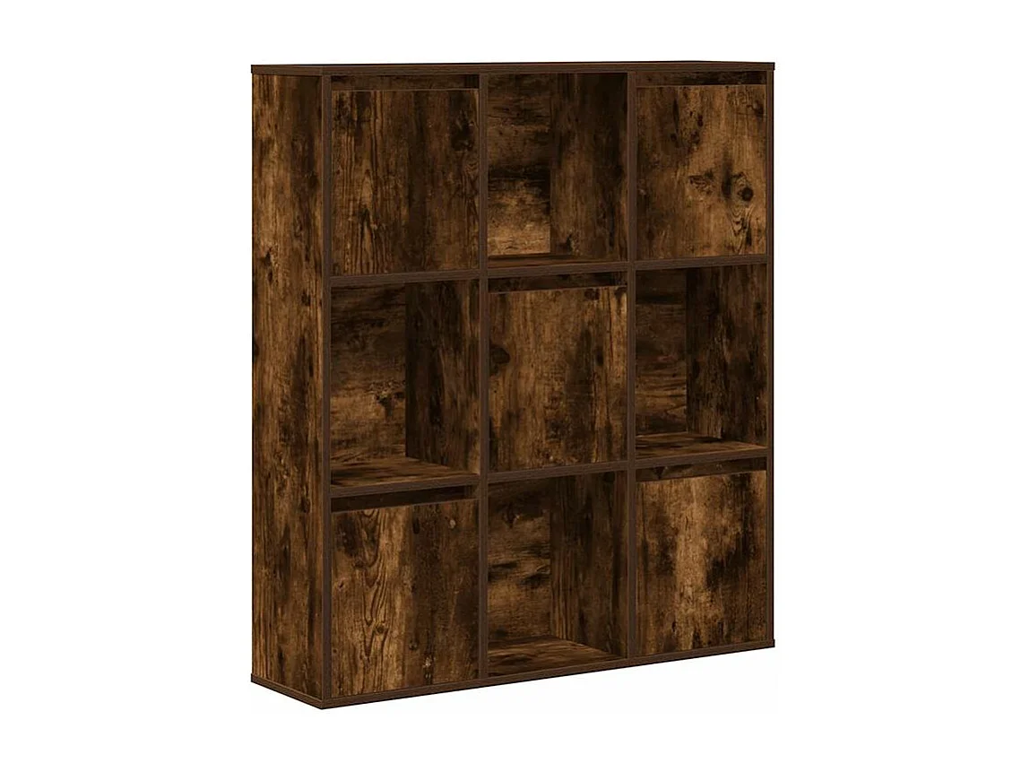 Meuble de rangement Kate 89cm - 4 niches 5 portes-Couleur Marron fumé