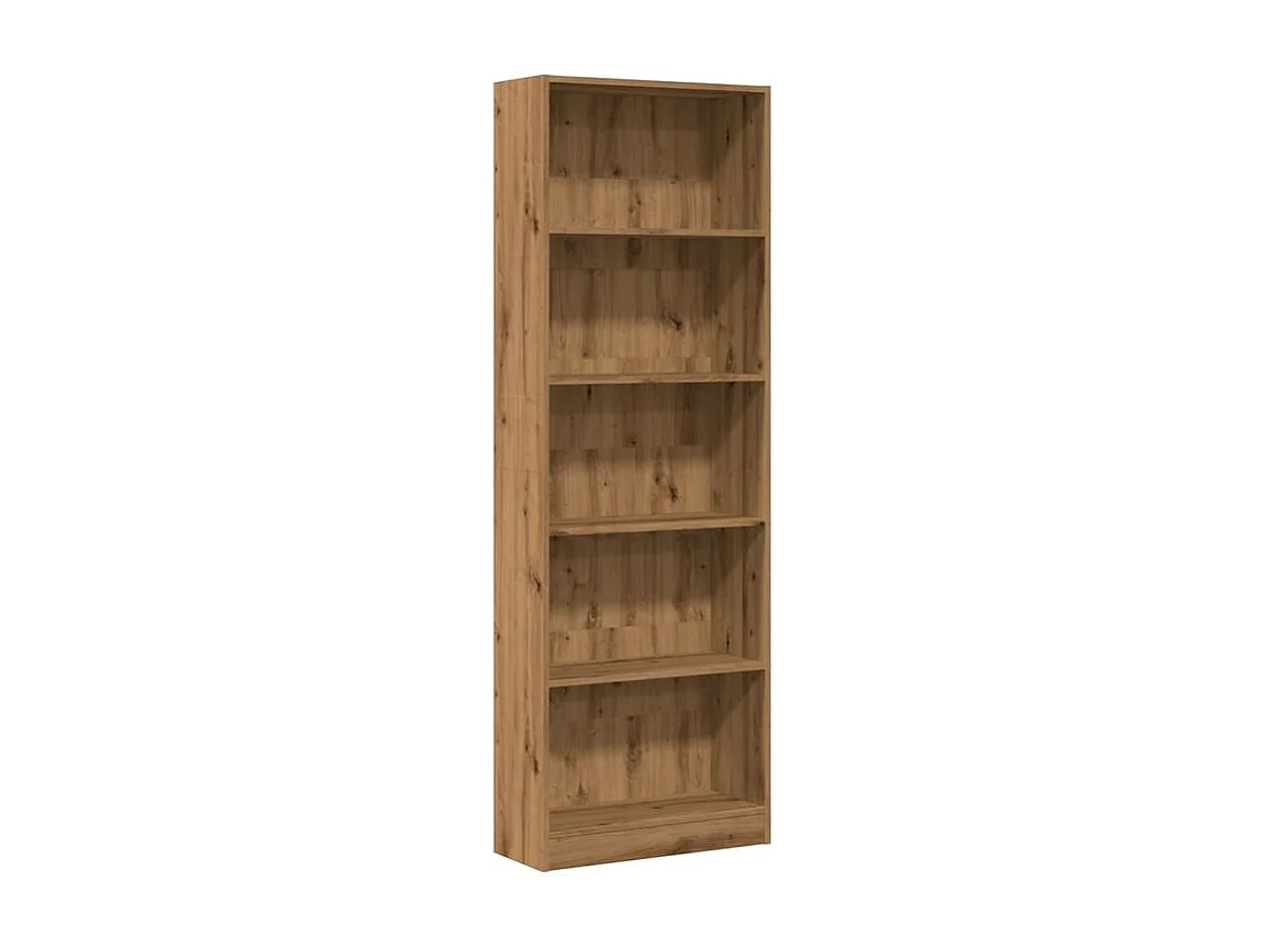Bibliothèque chêne artisanal 60x24x176 bois d'ingénierie