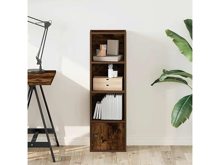 Bibliothèque chêne fumé 31x24x102 bois d'ingénierie
