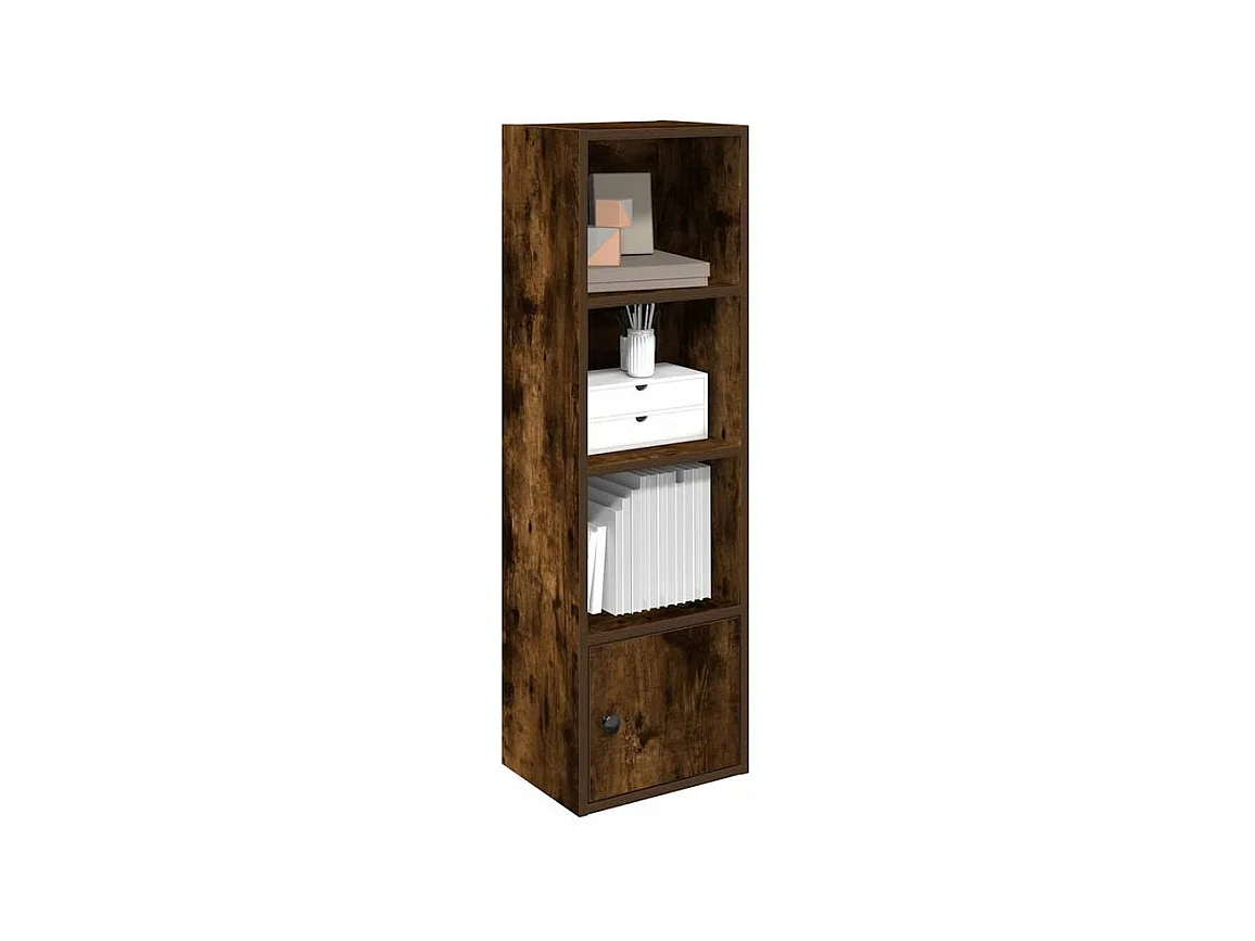 Bibliothèque chêne fumé 31x24x102 bois d'ingénierie