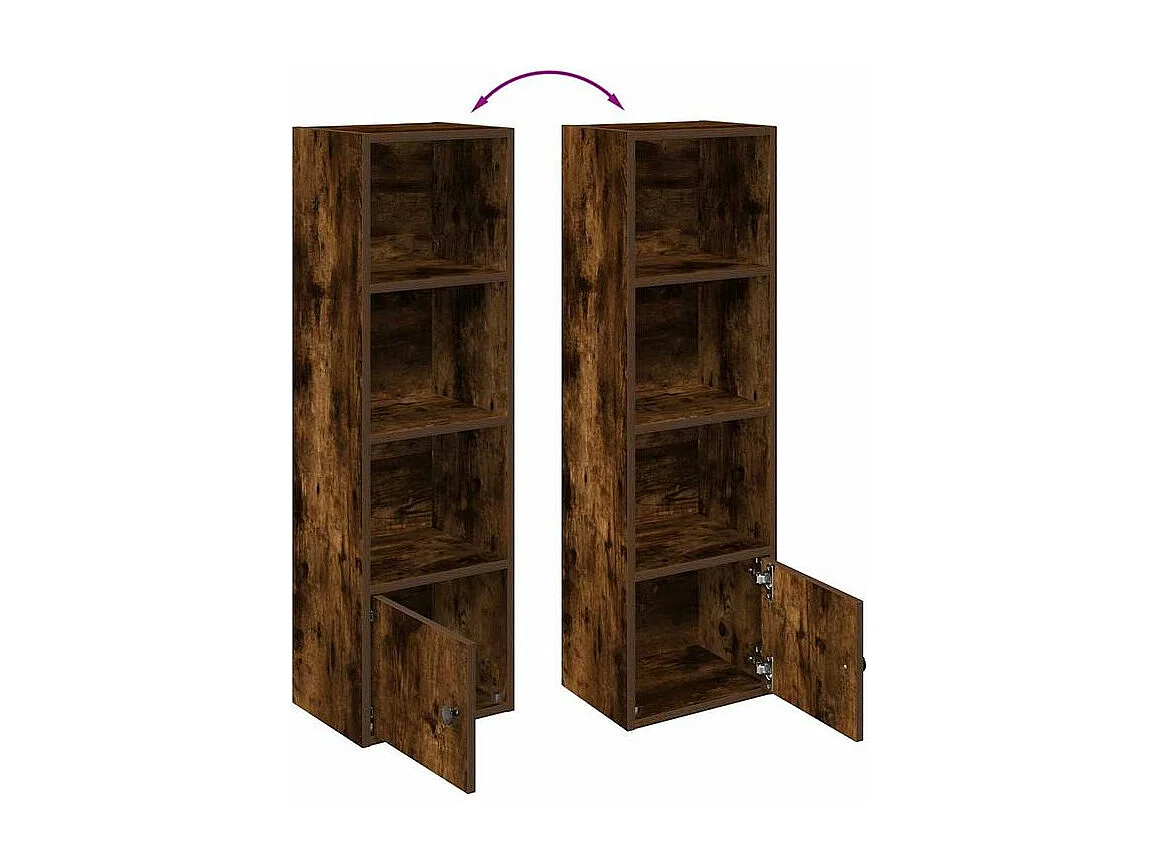 Bibliothèque chêne fumé 31x24x102 bois d'ingénierie