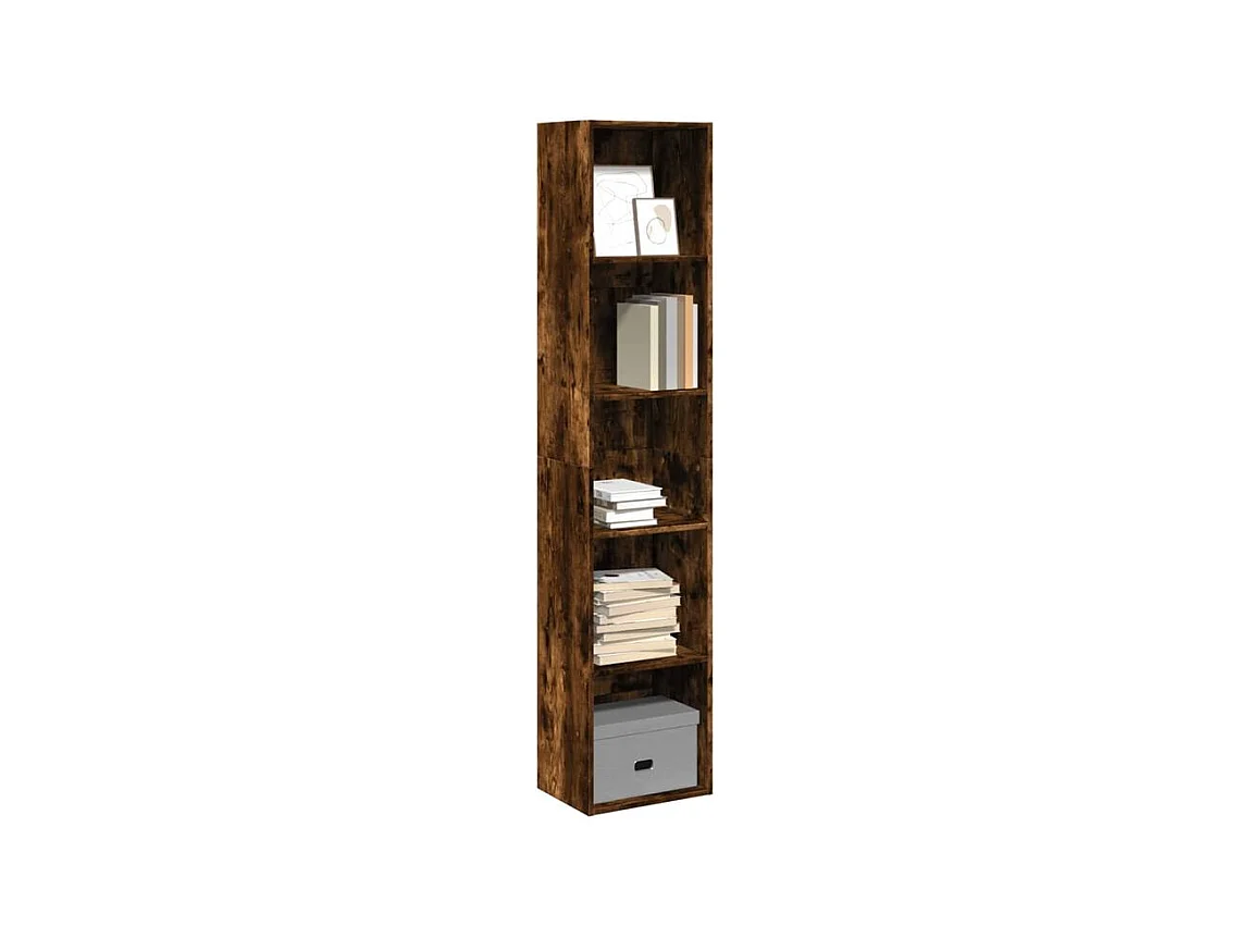 Bibliothèque chêne fumé 40x30x189 bois d'ingénierie