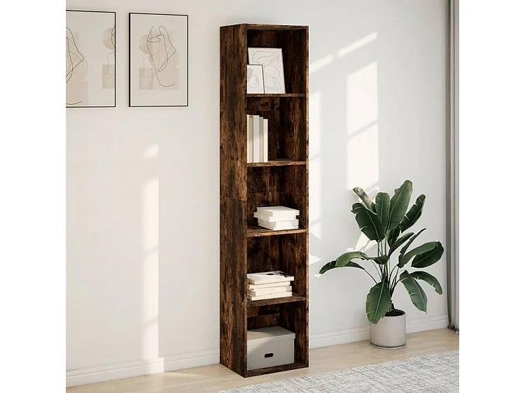 Bibliothèque chêne fumé 40x30x189 bois d'ingénierie