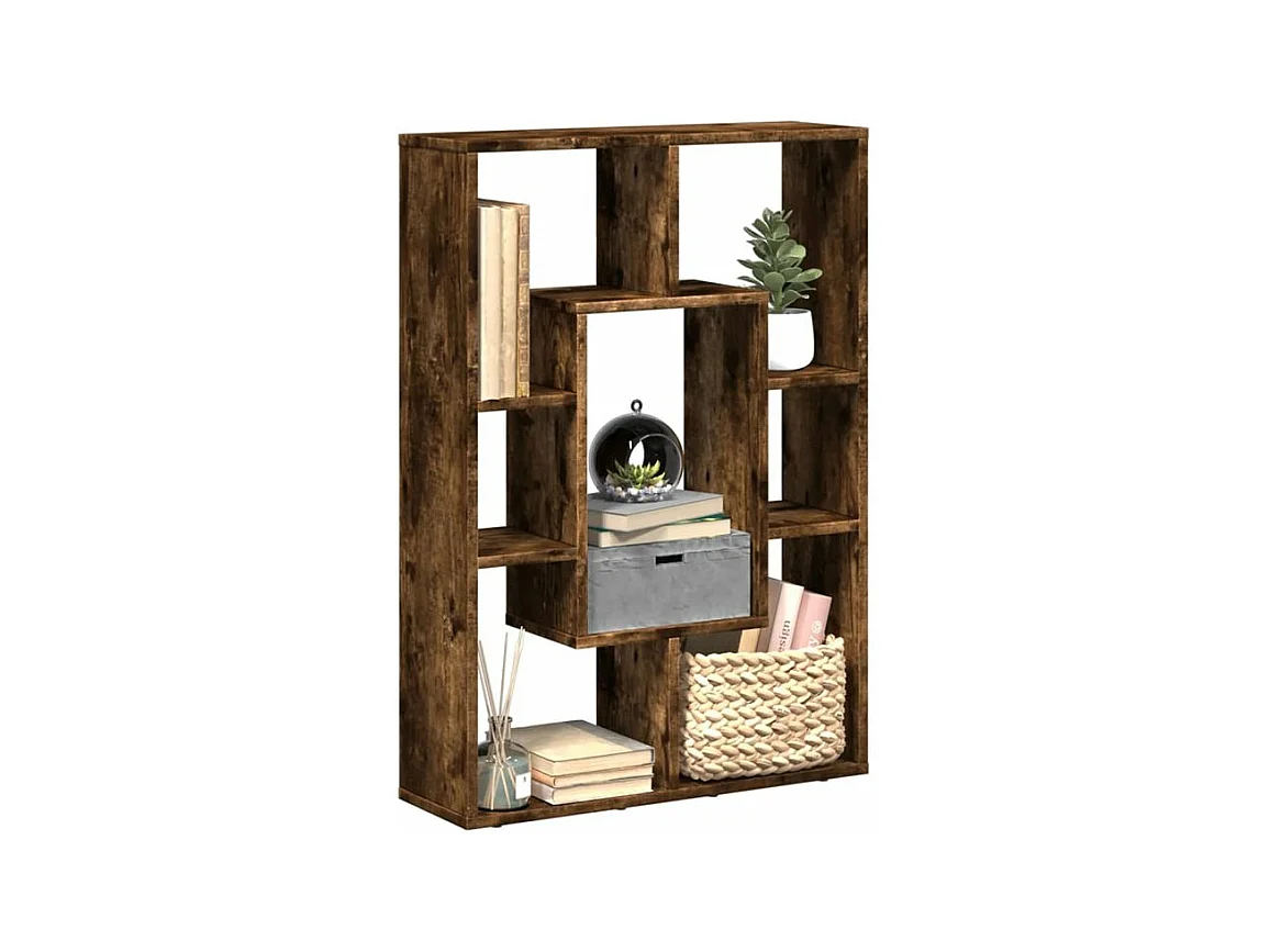 Petite bibliothèque modulable Loza 63cm - Verticale ou horizontale-Couleur Marron fumé