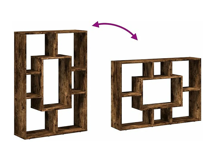 Petite bibliothèque modulable Loza 63cm - Verticale ou horizontale-Couleur Marron fumé