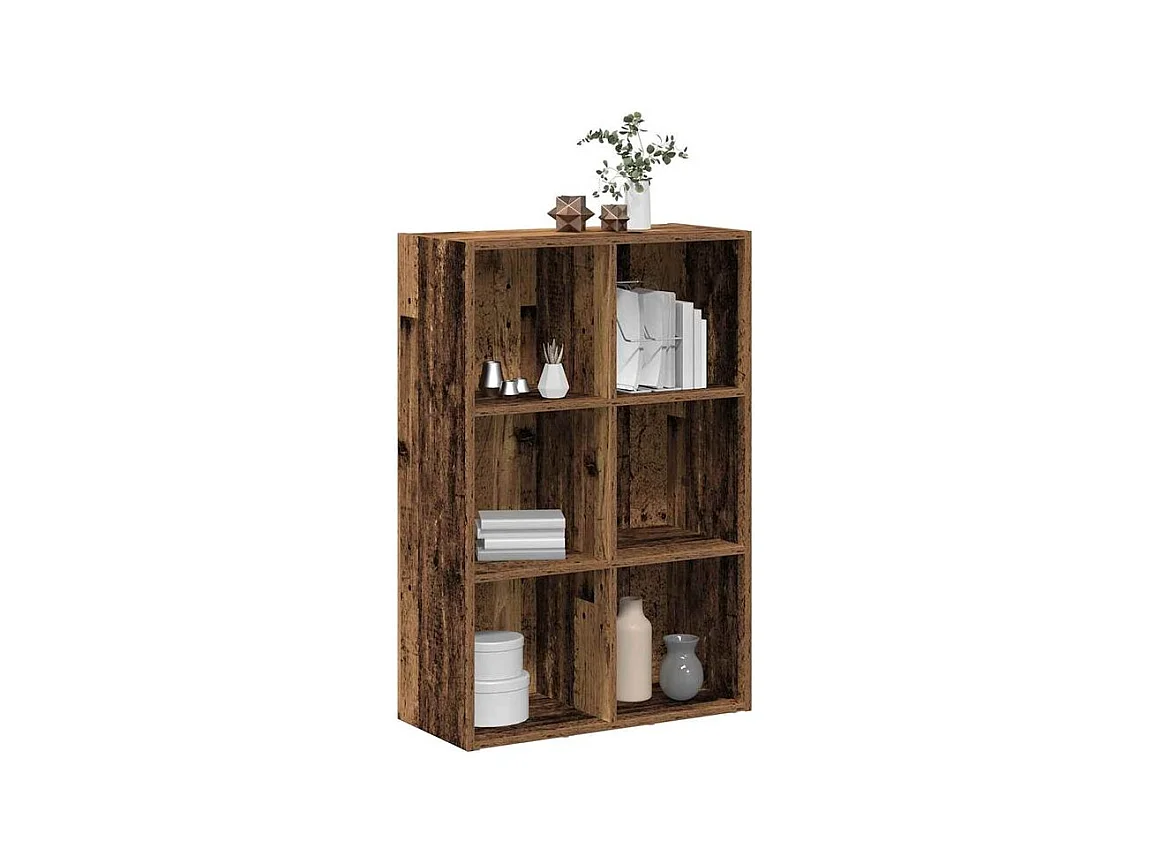 Bibliothèque-Buffet vieux bois 66x30x98 bois d'ingénierie