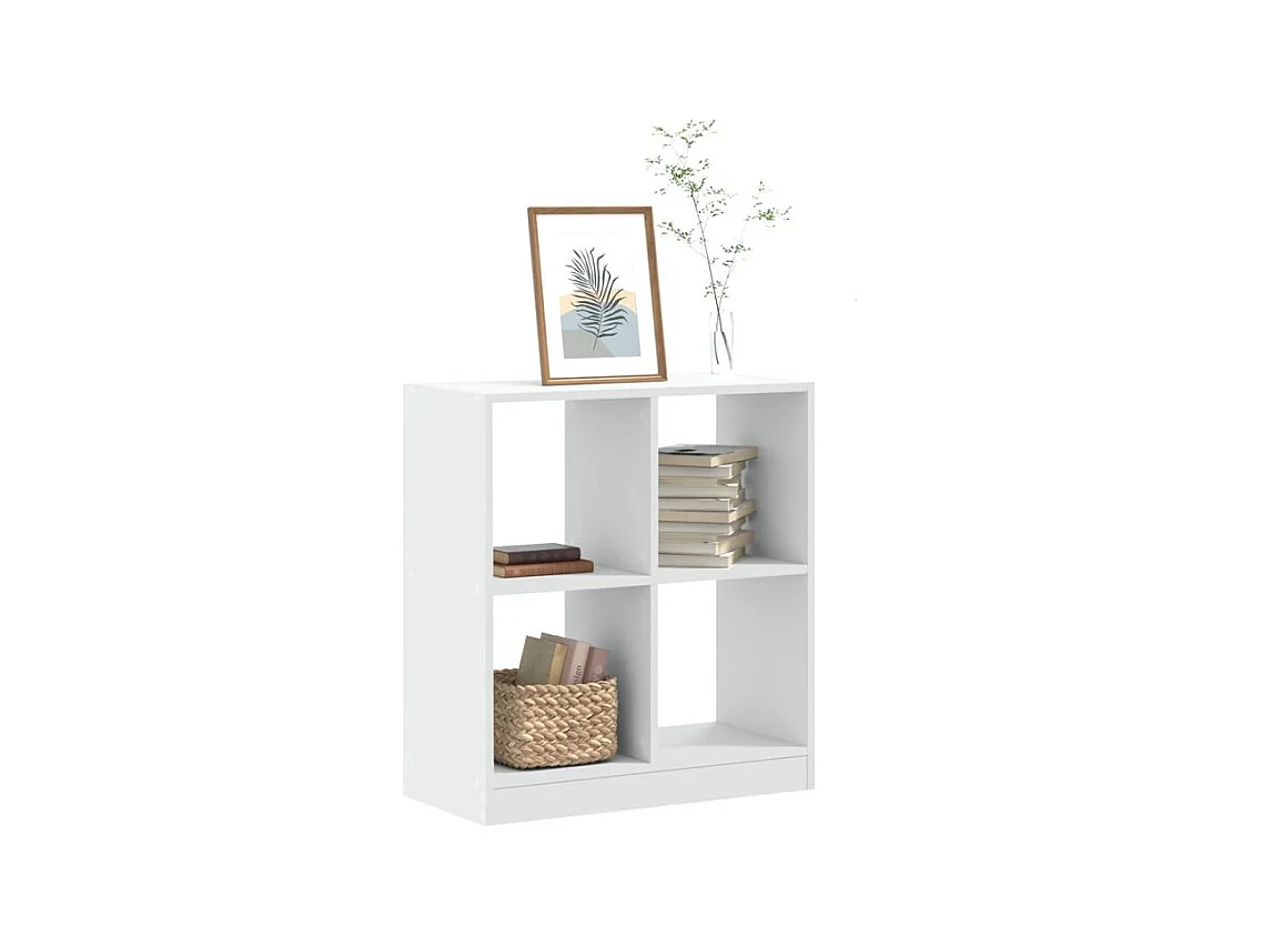 Bibliothèque blanc 68,5x32x75 bois d'ingénierie