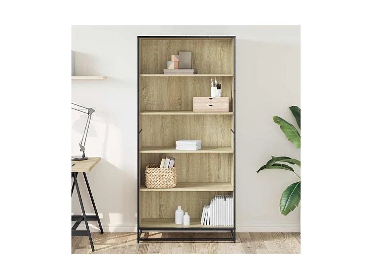 Bibliothèque chêne sonoma 80,5x35x170,5 bois d'ingénierie