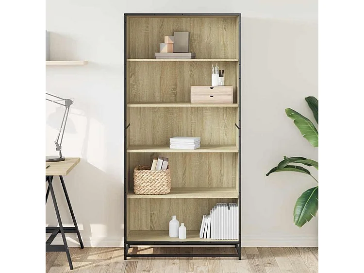 Bibliothèque chêne sonoma 80,5x35x170,5 bois d'ingénierie