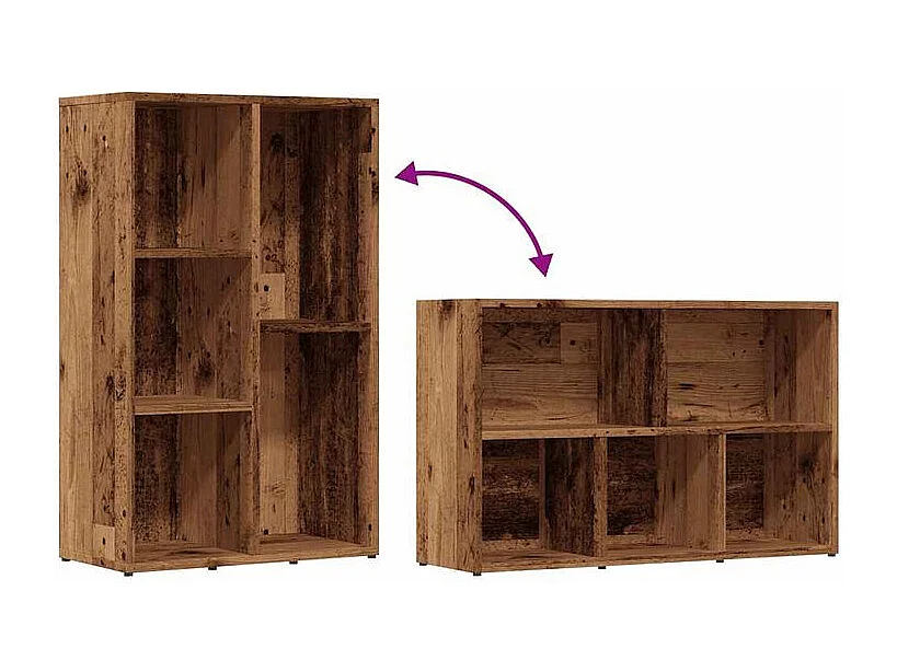 Bibliothèque vieux bois 45x25x80 bois d'ingénierie