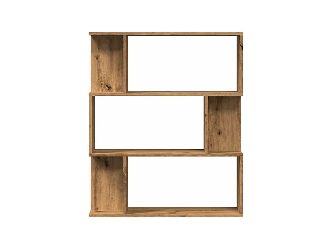 Bibliothèque séparateur en bois Mikola 80cm - Simple et moderne-Couleur Marron clair