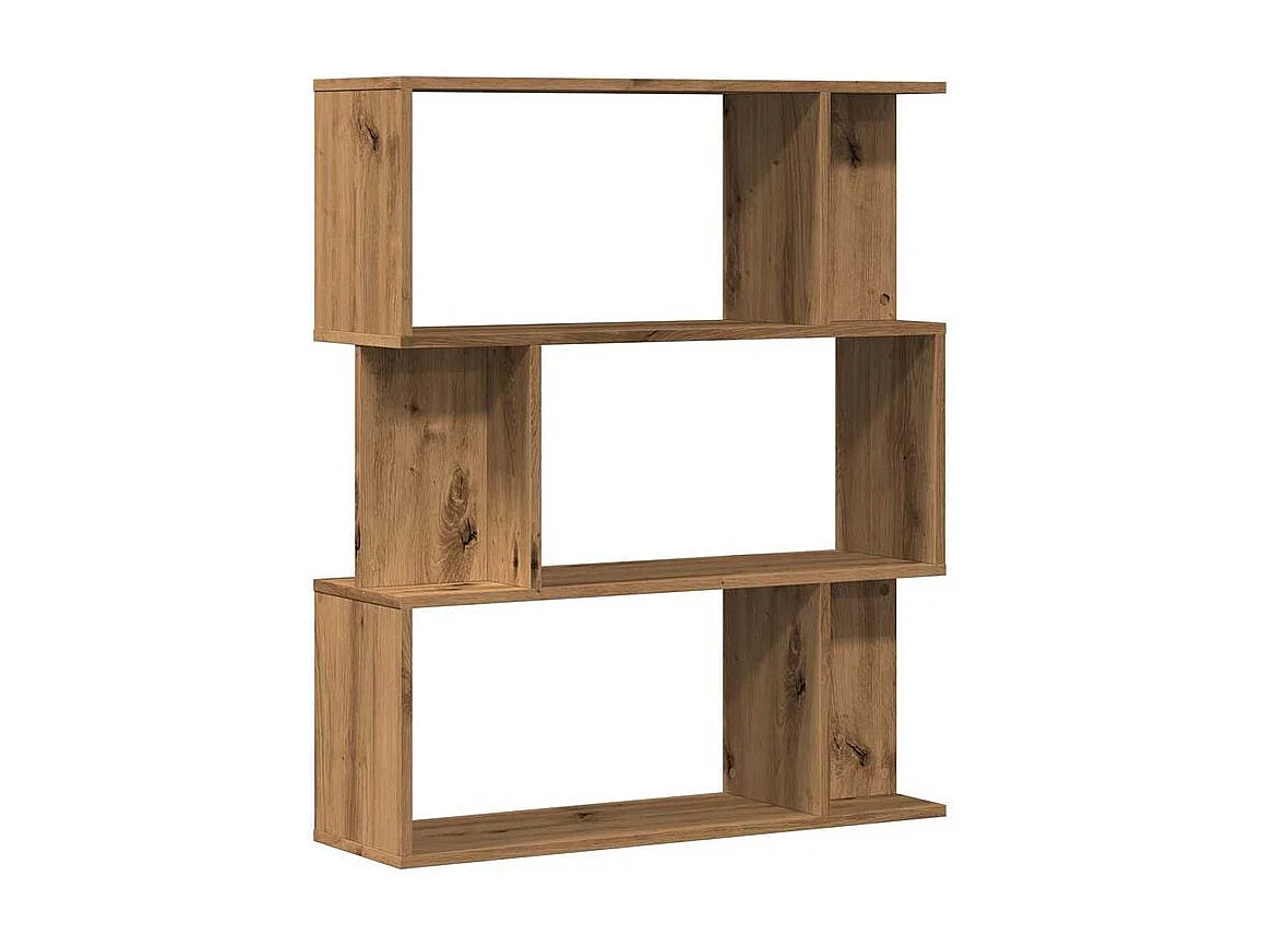 Bibliothèque séparateur en bois Mikola 80cm - Simple et moderne-Couleur Marron clair