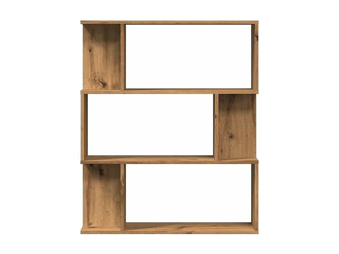 Bibliothèque séparateur en bois Mikola 80cm - Simple et moderne-Couleur Marron clair
