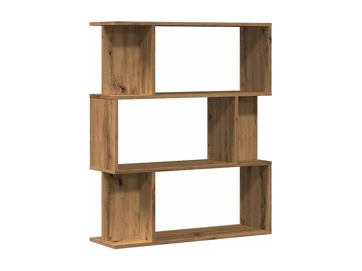 Bibliothèque séparateur en bois Mikola 80cm - Simple et moderne-Couleur Marron clair