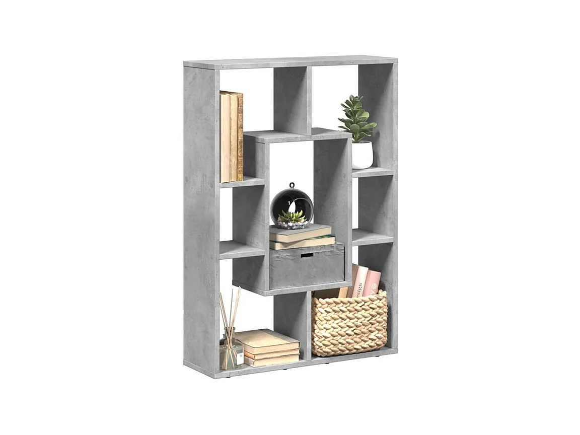 Petite bibliothèque modulable Loza 63cm - Verticale ou horizontale-Couleur Gris béton