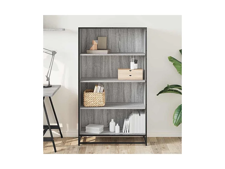 Bibliothèque sonoma gris 80,5x35x139 bois d'ingénierie