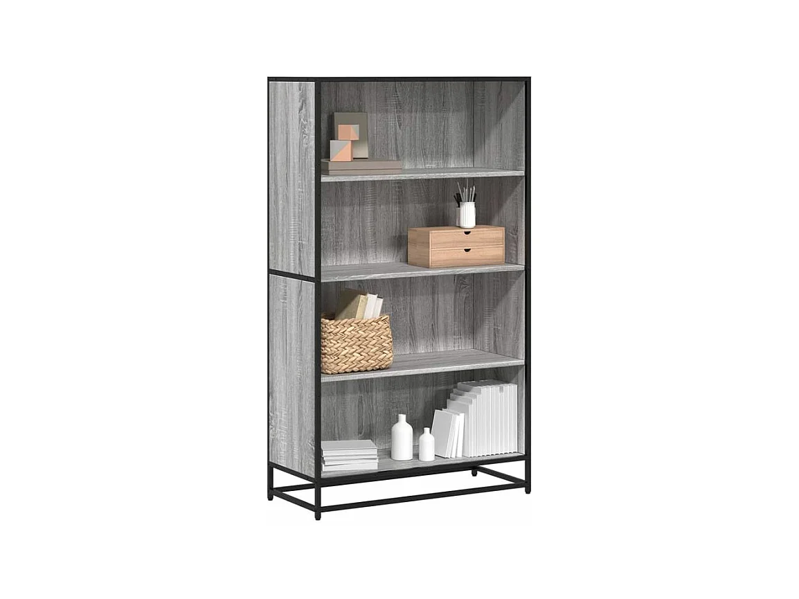 Bibliothèque sonoma gris 80,5x35x139 bois d'ingénierie