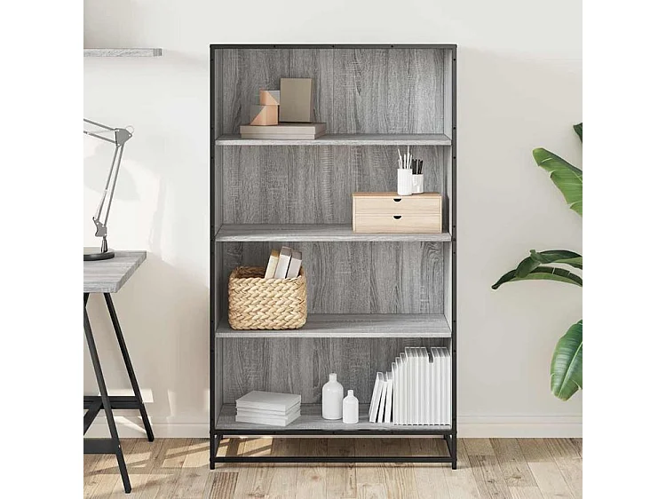 Bibliothèque sonoma gris 80,5x35x139 bois d'ingénierie
