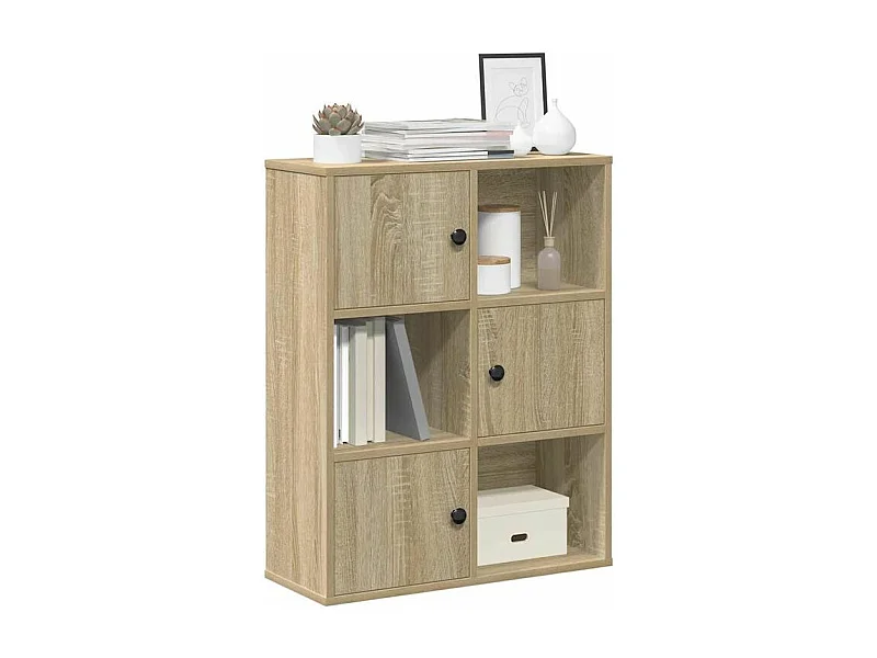 Bibliothèque chêne sonoma 60x24x76,5 bois d'ingénierie