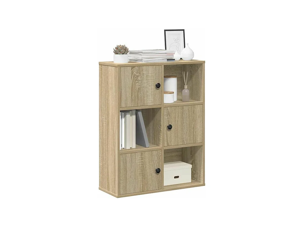 Bibliothèque chêne sonoma 60x24x76,5 bois d'ingénierie