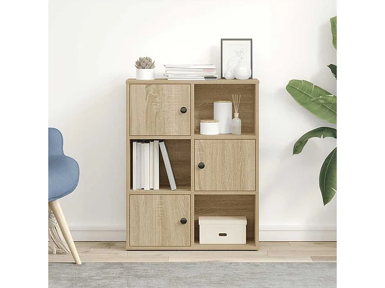 Bibliothèque chêne sonoma 60x24x76,5 bois d'ingénierie