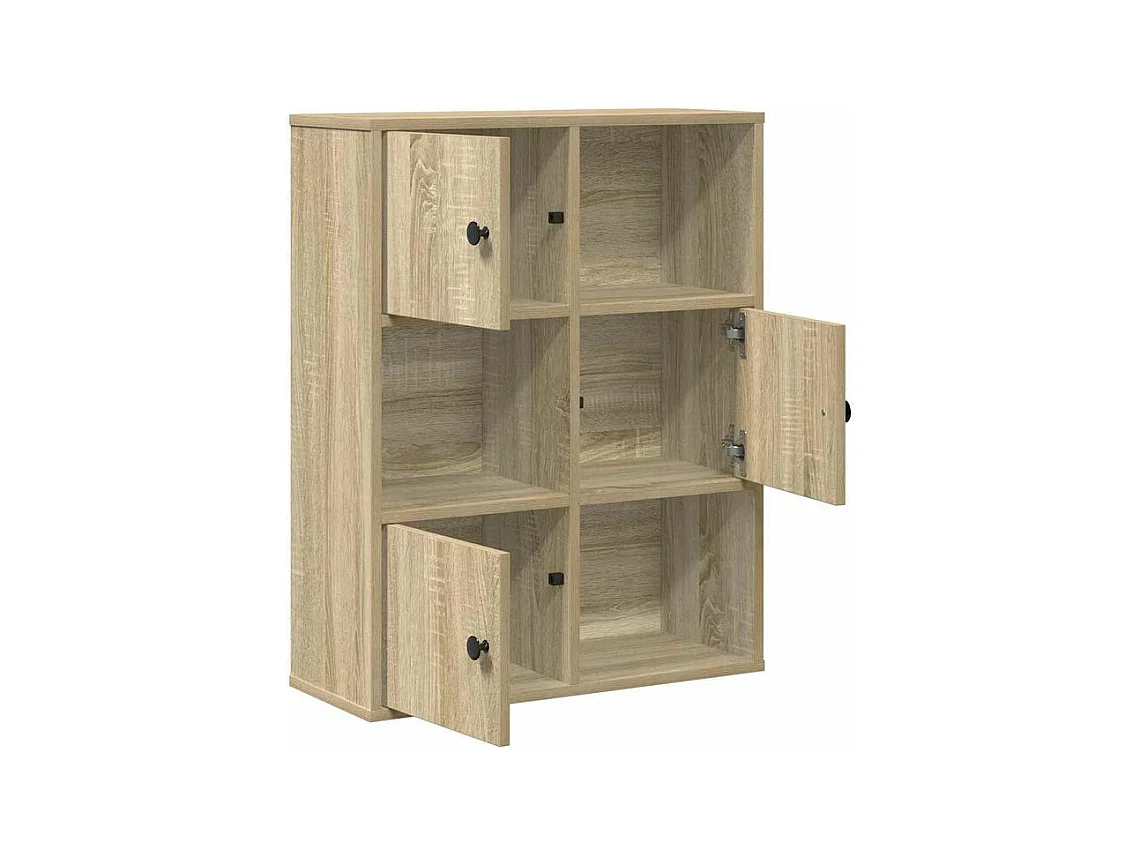 Bibliothèque chêne sonoma 60x24x76,5 bois d'ingénierie