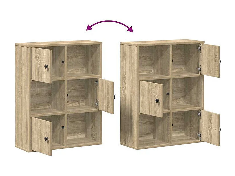 Bibliothèque chêne sonoma 60x24x76,5 bois d'ingénierie