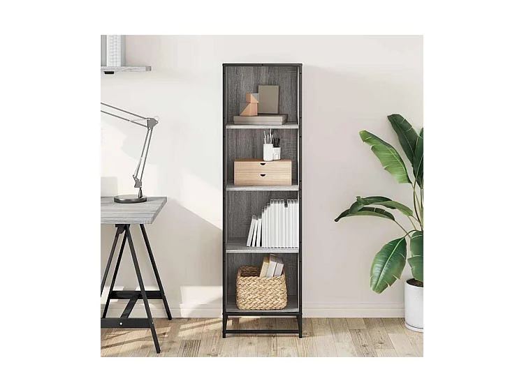 Bibliothèque sonoma gris 40x35x139 bois d'ingénierie