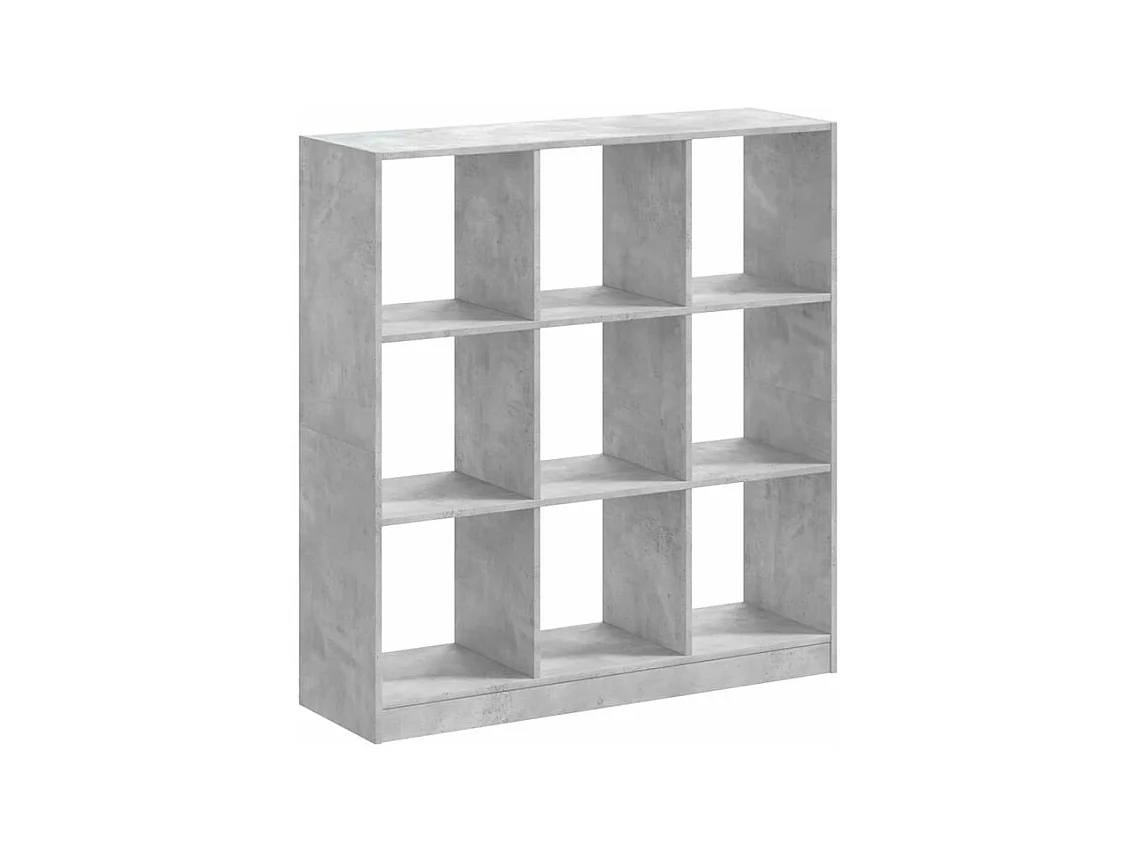 Bibliothèque gris béton 102x32x108 bois d'ingénierie