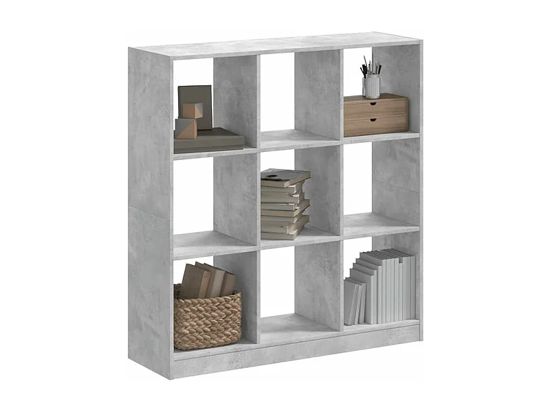 Bibliothèque gris béton 102x32x108 bois d'ingénierie