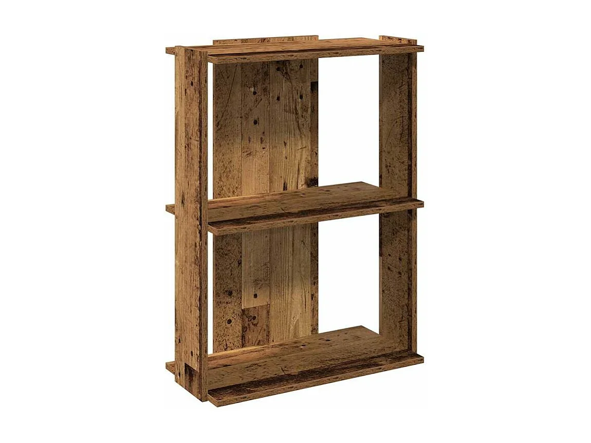 Bibliothèque à 3 niveaux vieux bois 60x30x80 bois ingénierie