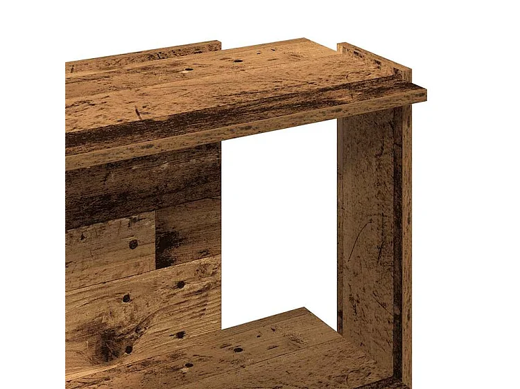 Bibliothèque à 3 niveaux vieux bois 60x30x80 bois ingénierie