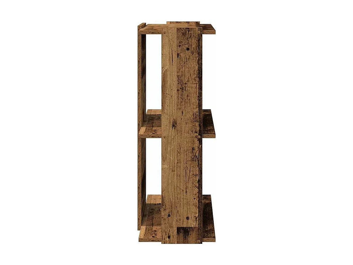 Bibliothèque à 3 niveaux vieux bois 60x30x80 bois ingénierie