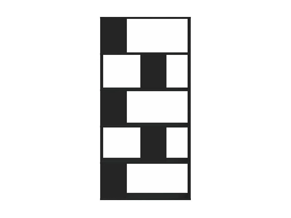 Bibliothèque 5 niveaux noir 80,5x23,5x162,5 bois ingénierie