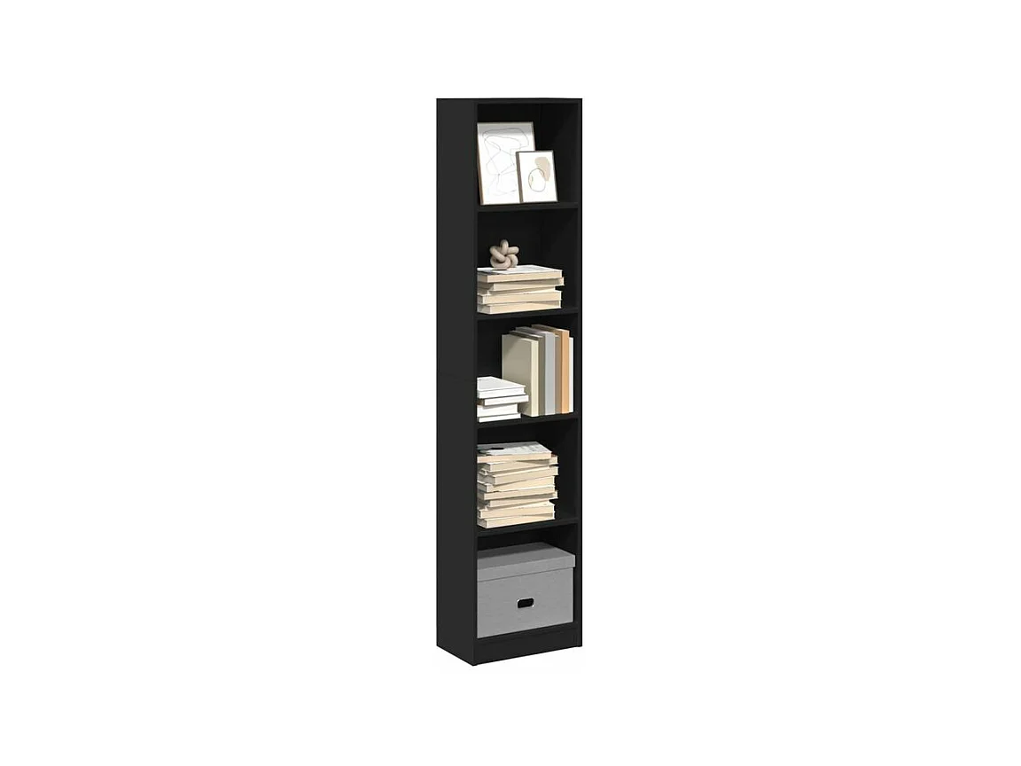 Bibliothèque noir 40x24x176 bois d'ingénierie