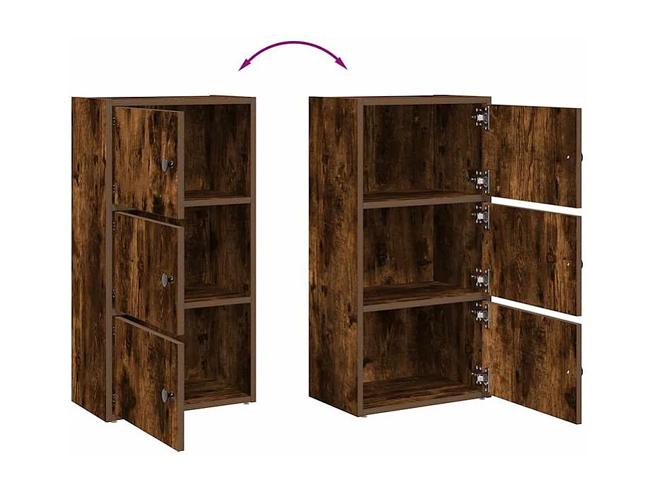 Bibliothèque chêne fumé 40x24x77 bois d'ingénierie