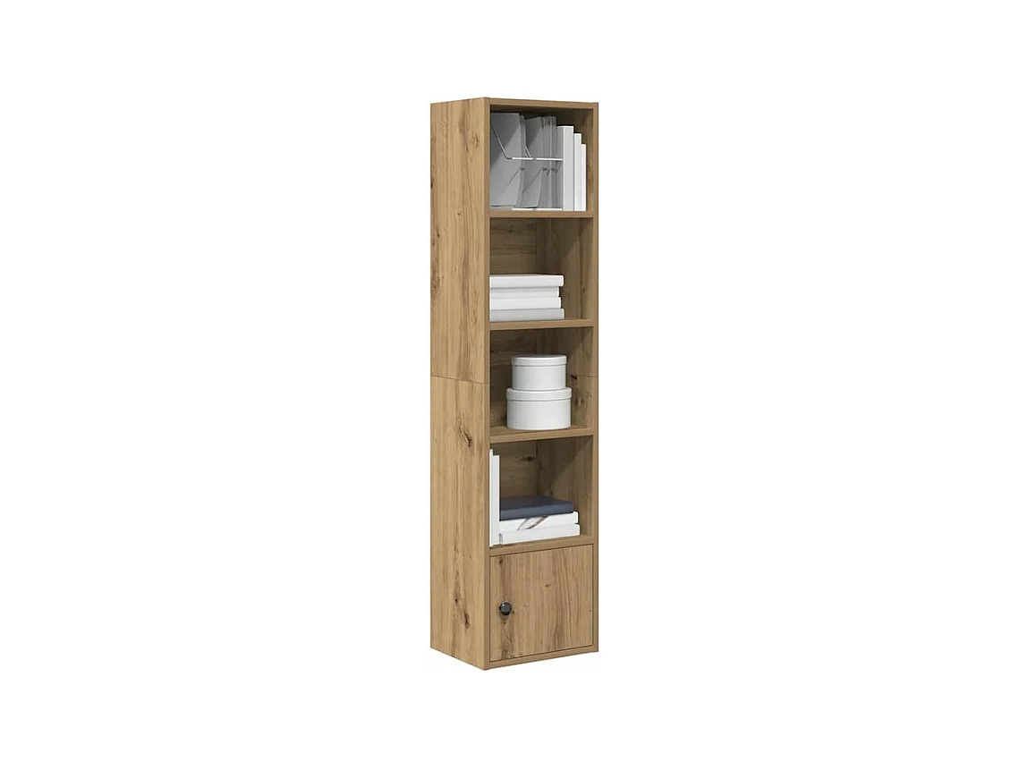 Bibliothèque chêne artisanal 31x24x127 bois d'ingénierie