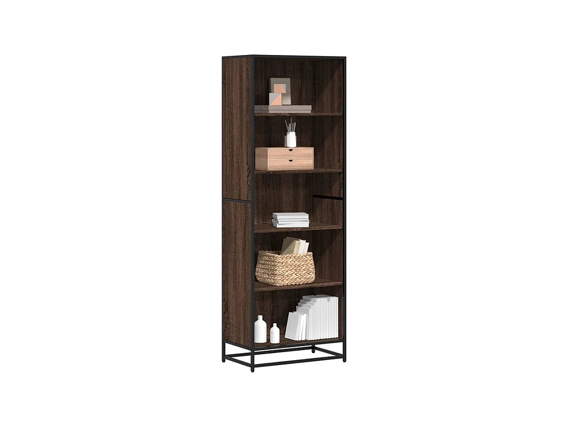 Bibliothèque chêne marron 60x35x170,5 bois d'ingénierie