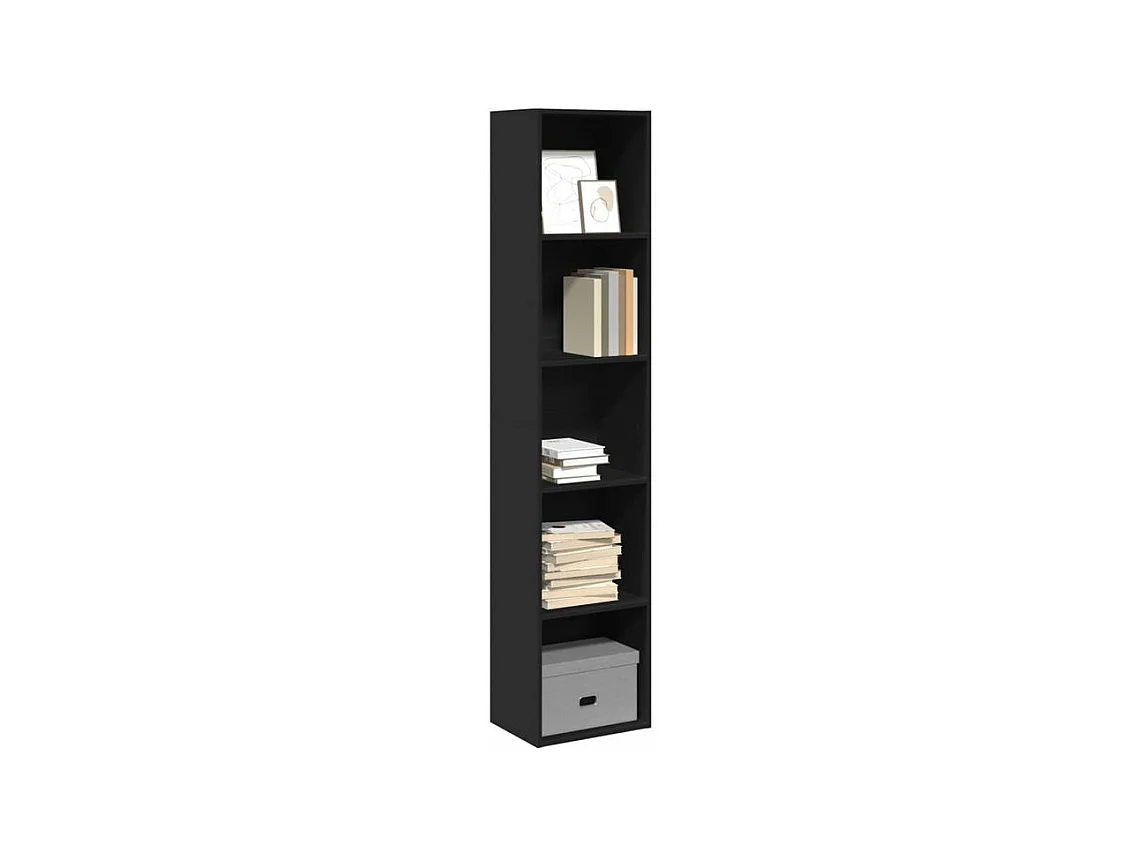 Bibliothèque noir 40x30x189 bois d'ingénierie