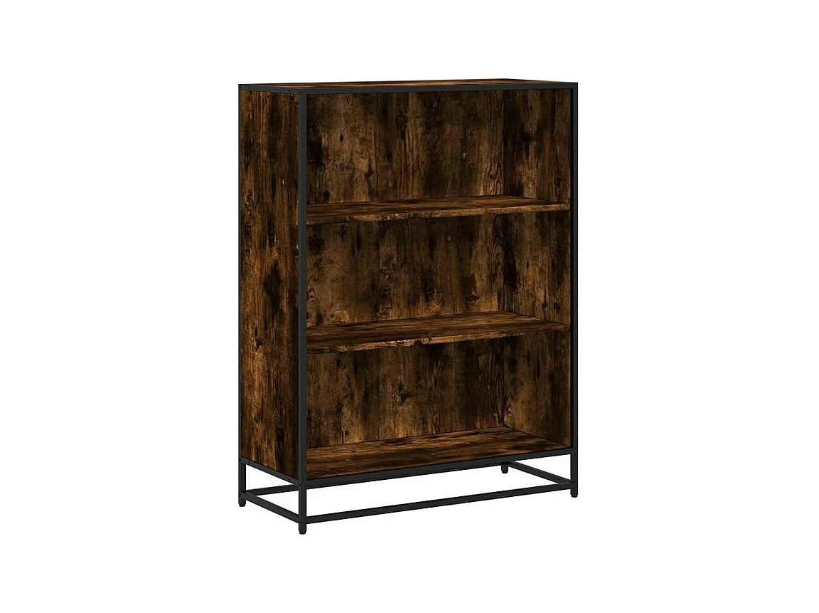 Bibliothèque chêne fumé 80,5x35x107,5 bois d'ingénierie