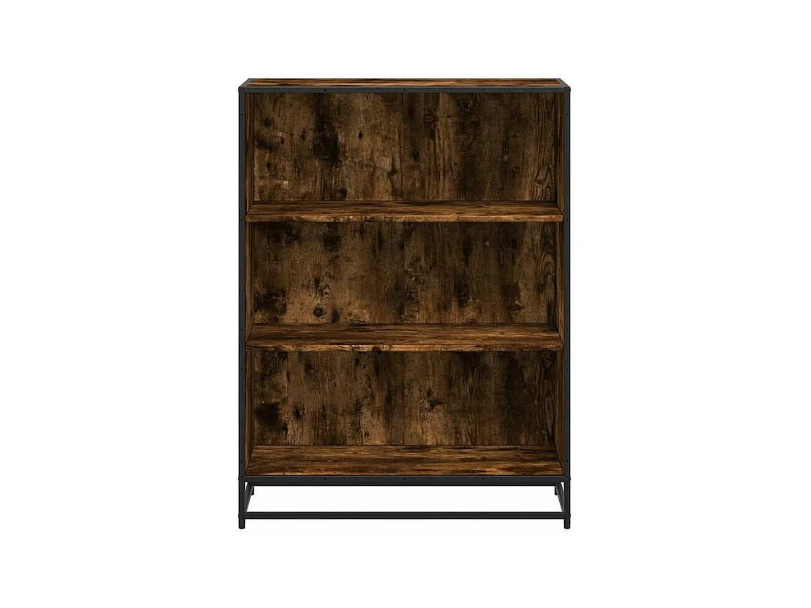 Bibliothèque chêne fumé 80,5x35x107,5 bois d'ingénierie