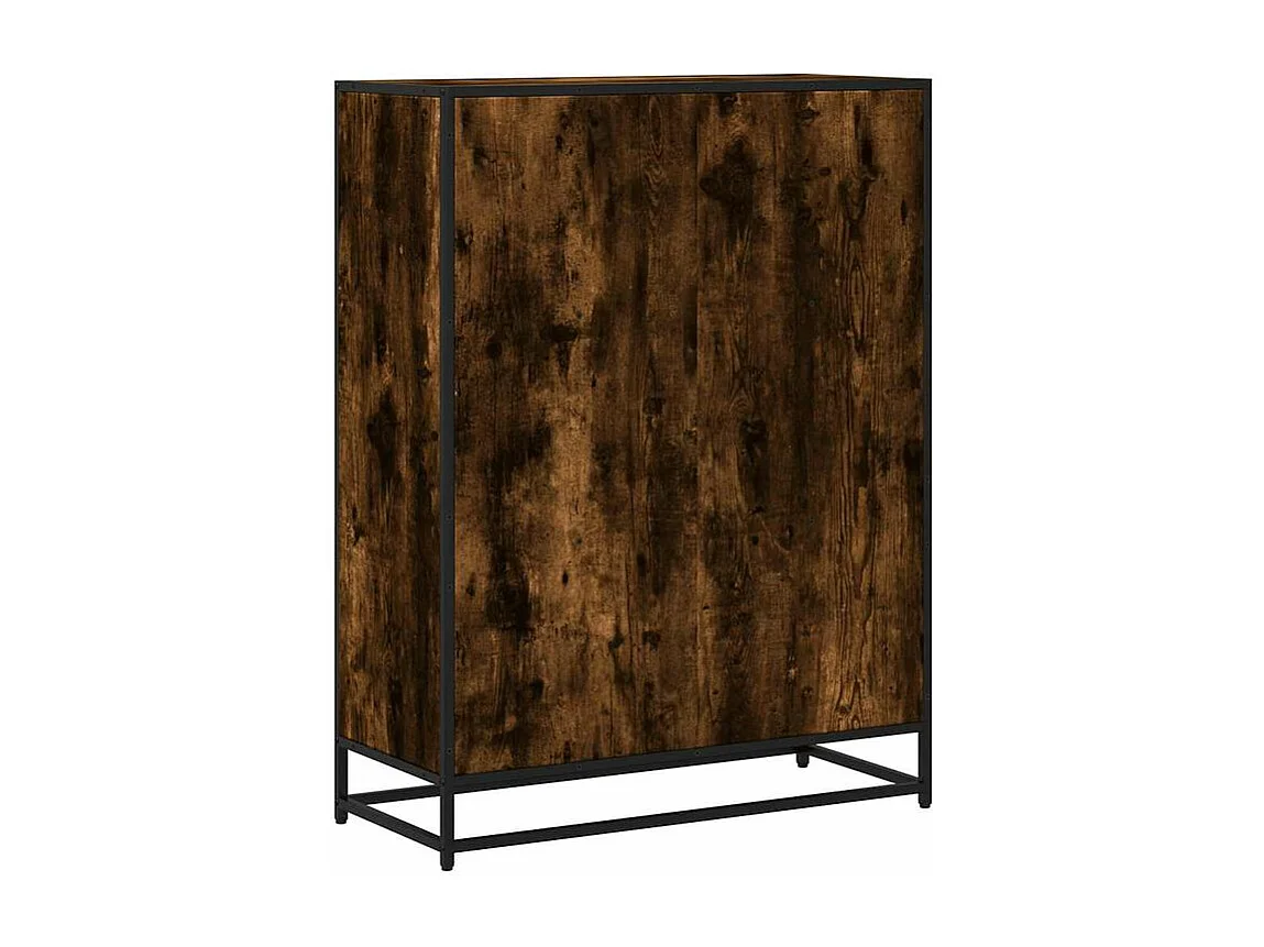 Bibliothèque chêne fumé 80,5x35x107,5 bois d'ingénierie