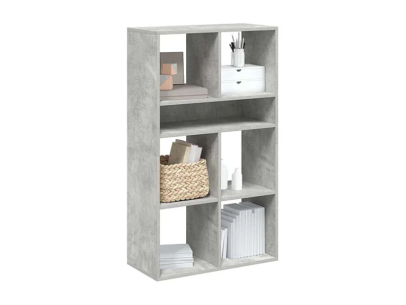Bibliothèque gris béton 66x31x112 bois d'ingénierie