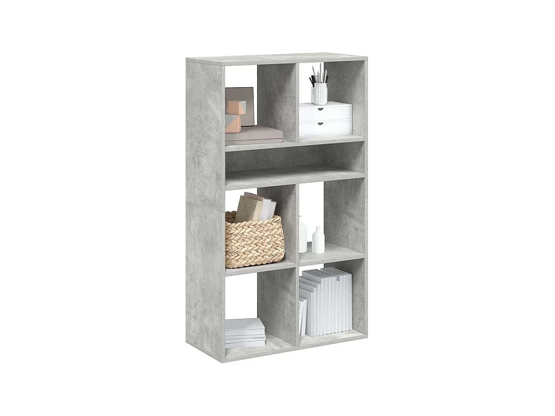 Bibliothèque gris béton 66x31x112 bois d'ingénierie